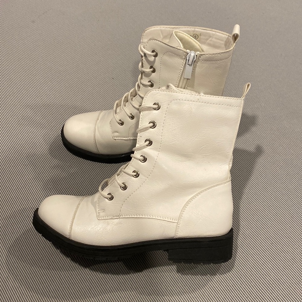 white combat boots